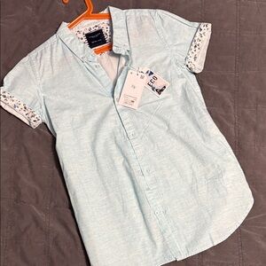 Denim & Flower Light Blue Button Down Shirt for Kids